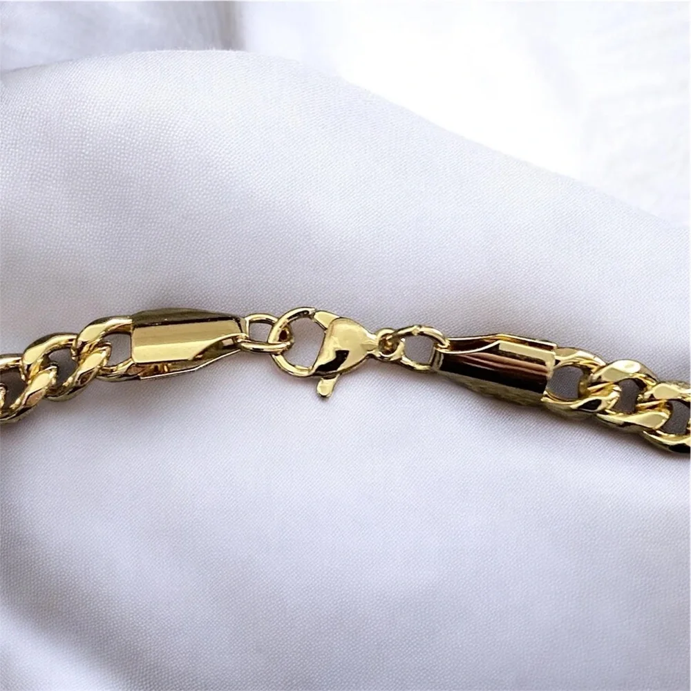 14 karat Gold Plated Stainless Steel Cuban Link Men’s 20 inch 5mm chain necklace