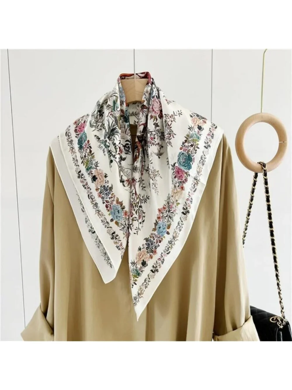 Luxurious 100% Pure Mulberry Silk Square Scarf for Women - Versatile Neck & Head