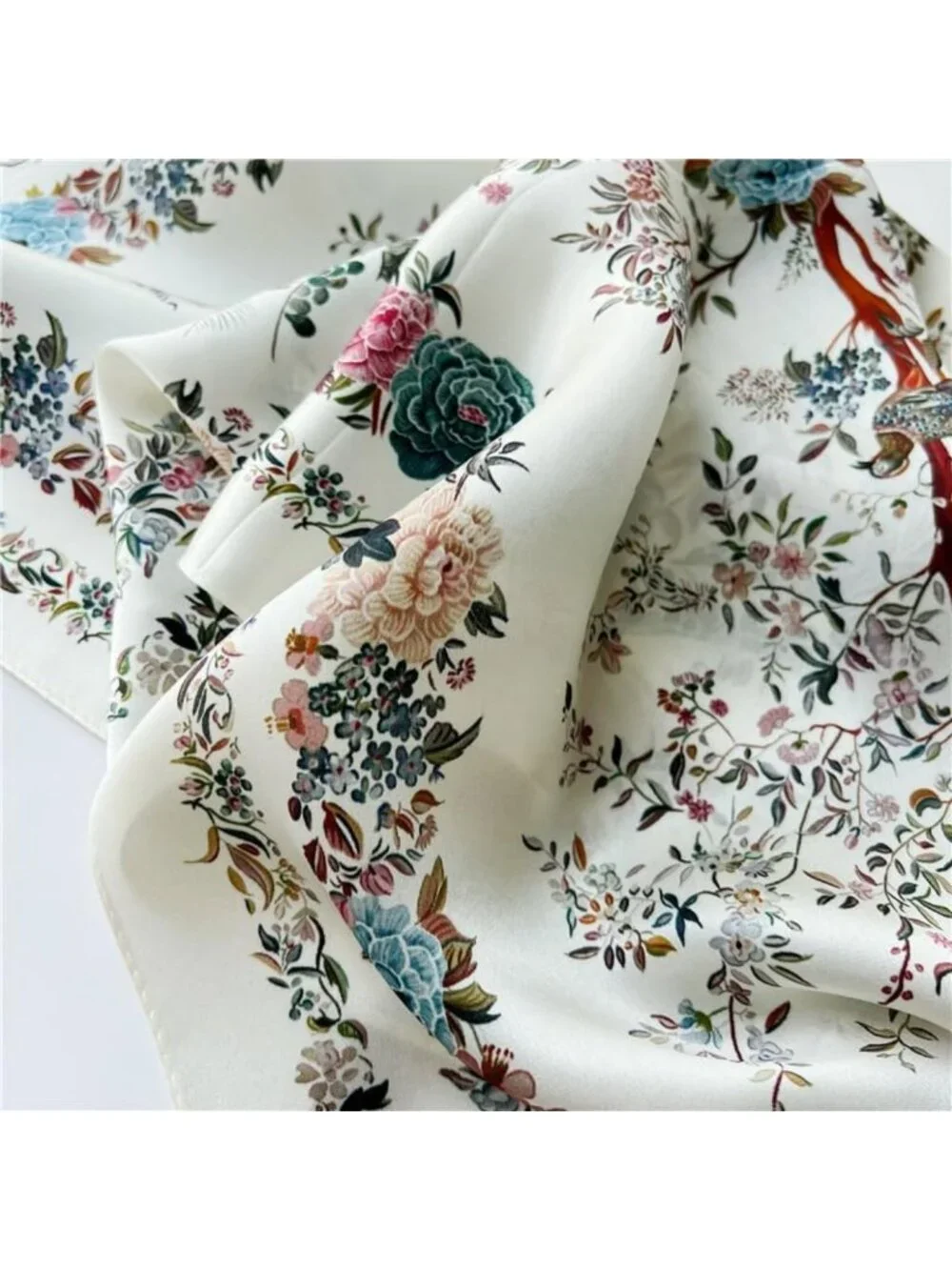 Luxurious 100% Pure Mulberry Silk Square Scarf for Women - Versatile Neck & Head