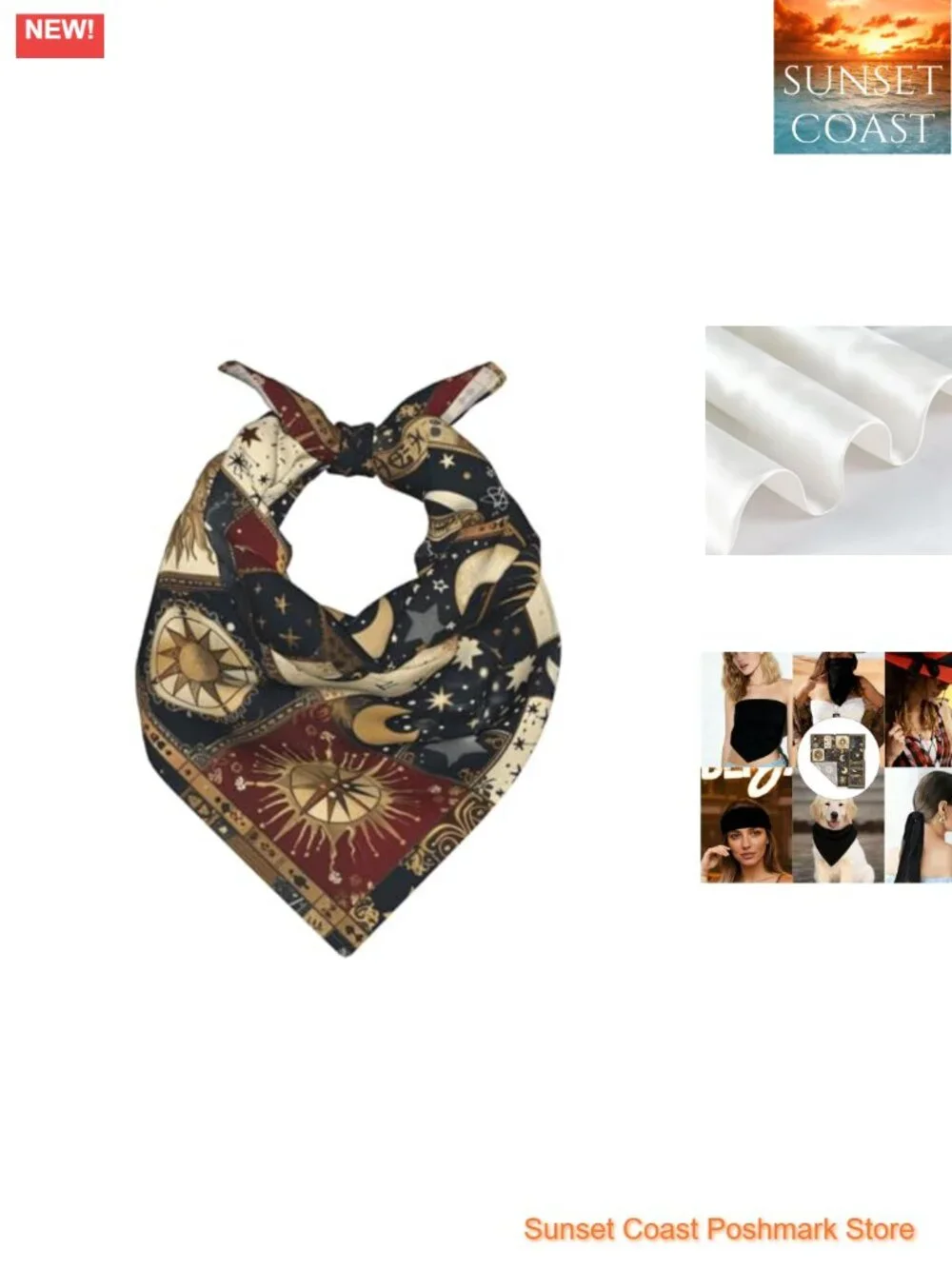Silk Square Scarf Women Fashion Headscarf Bandana Multi-Purpose Neck Scarf
