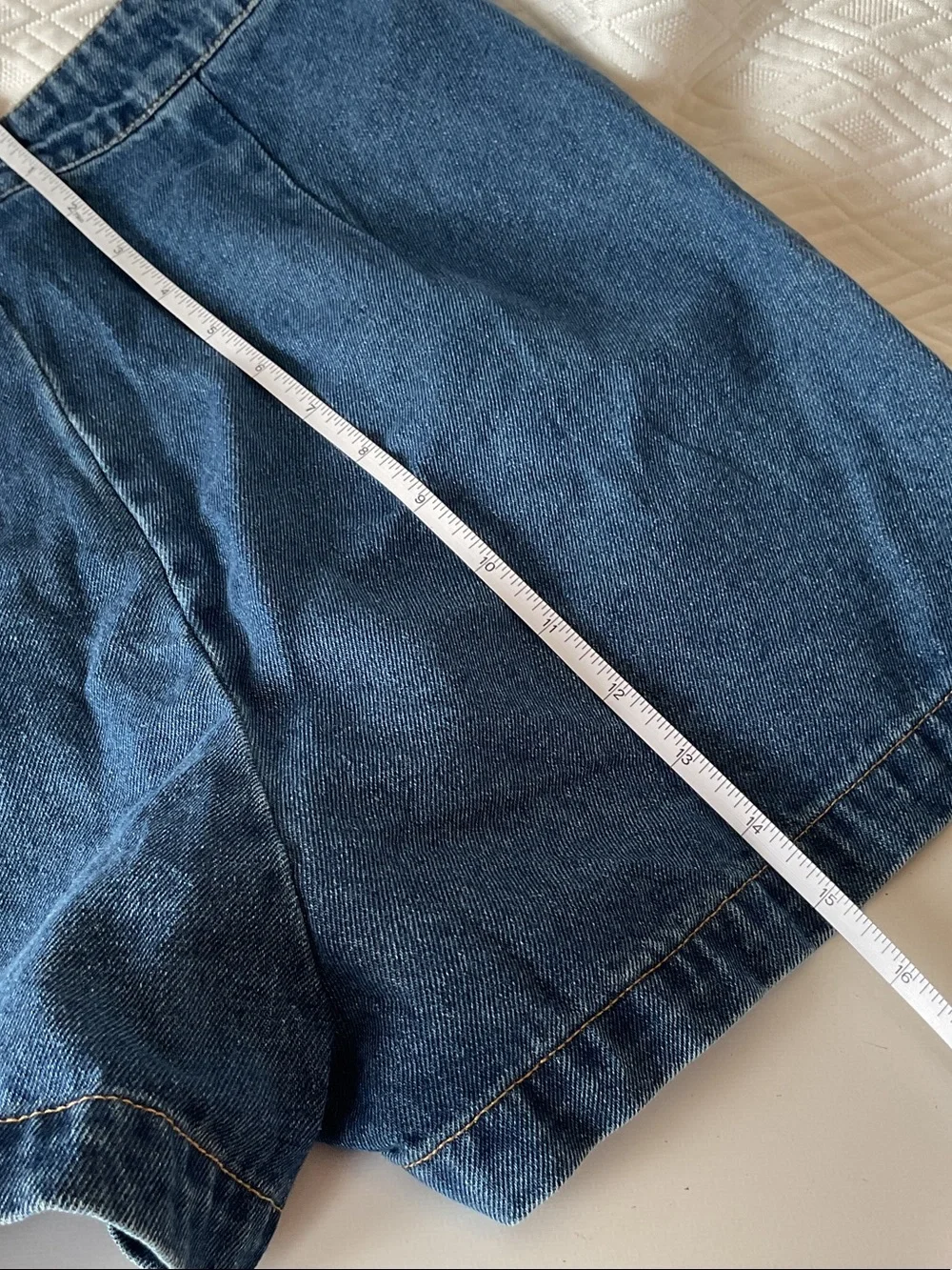 Light Blue Denim Sleeveless Button Vest & Shorts Set