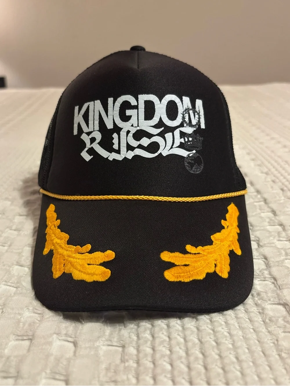 Kingdom Rise Captain SnapBack Black Cap with Gold Embroidery