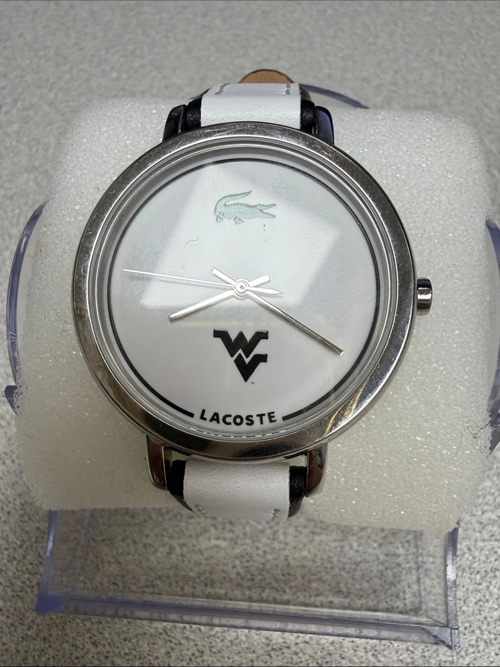 Lacoste West Virginia White Dial Silver-Tone Case Women's Watch with White Strap