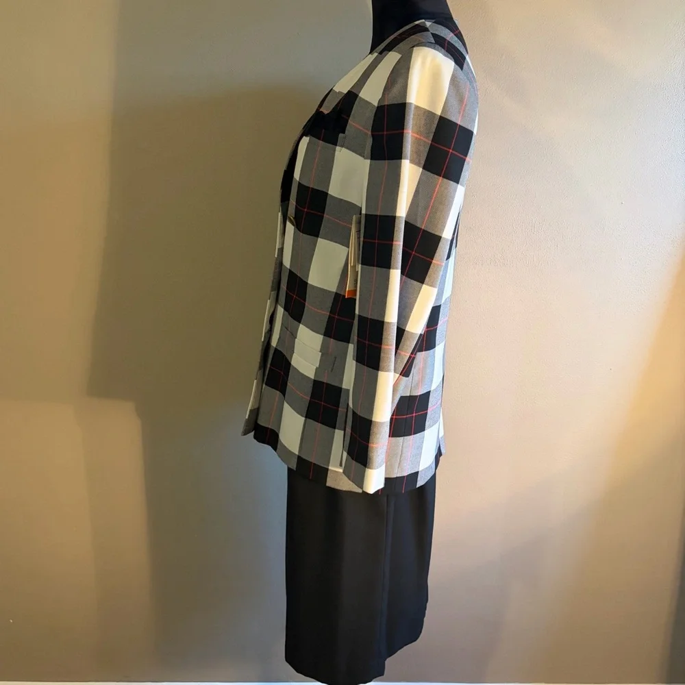NWT Worthington 80s/90s Vintage Plaid Double-Breasted Skirt Suit Set 12 Career