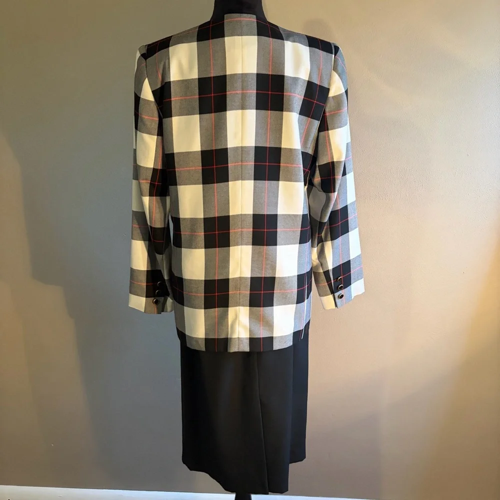 NWT Worthington 80s/90s Vintage Plaid Double-Breasted Skirt Suit Set 12 Career