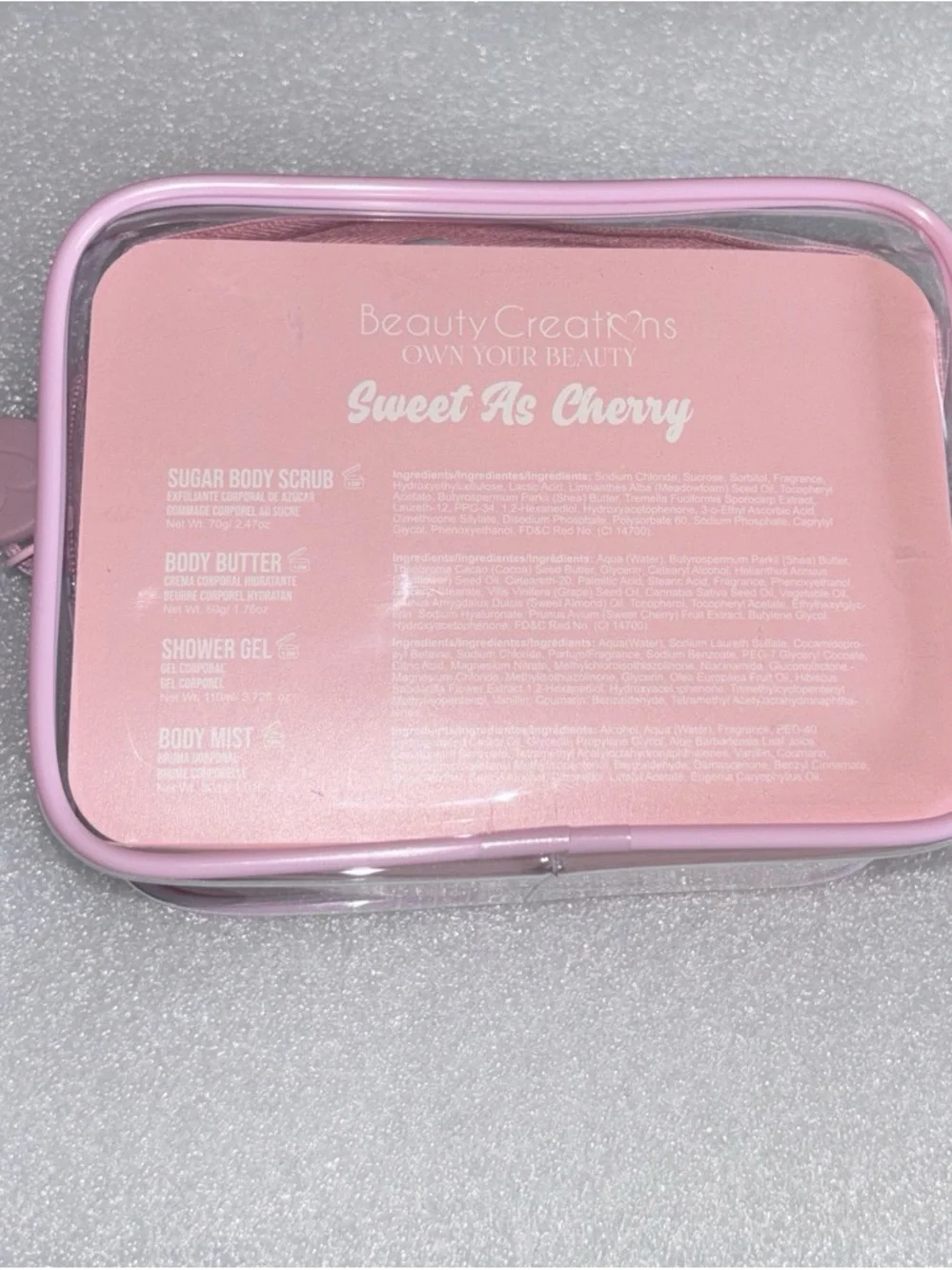 Beauty Creations Pink & Red Cherry Bath & Body Gift Set
