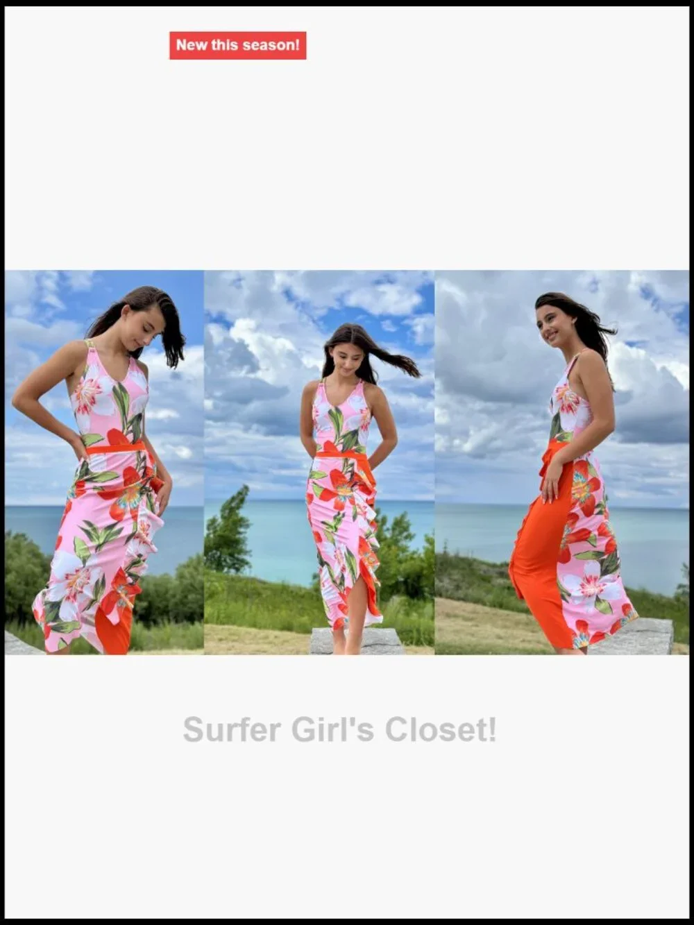 Women's One Piece Swimsuit with Sarong Cover Up Skirt Beach Outfit