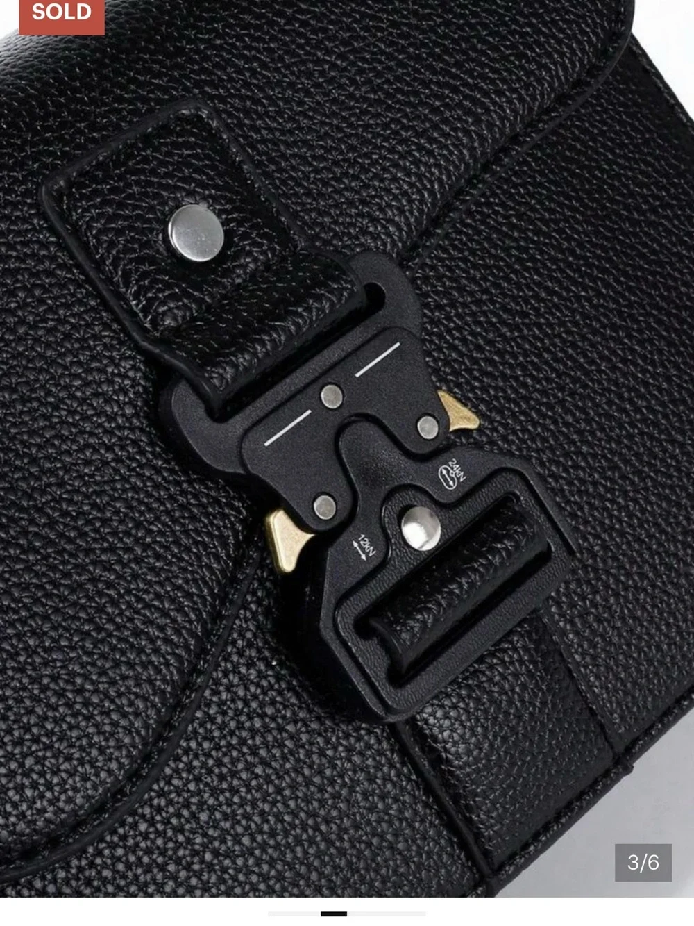 Black Leather Crossbody Bag for Men - Classic Minimal Design