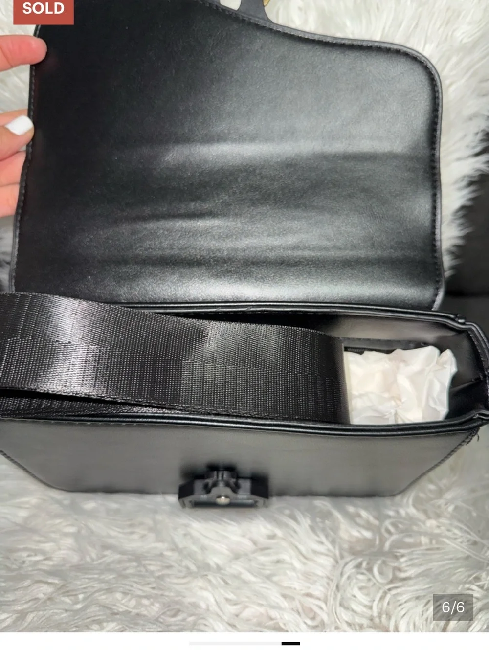 Black Leather Crossbody Bag for Men - Classic Minimal Design