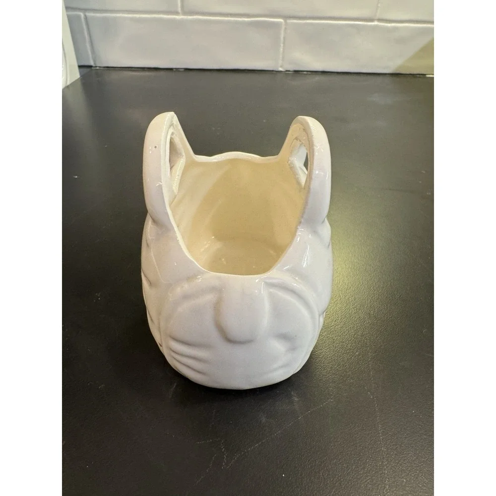 Vintage Cat Figurine Planter Black and White Tuxedo‎ Cat On Purse Shaped Holder