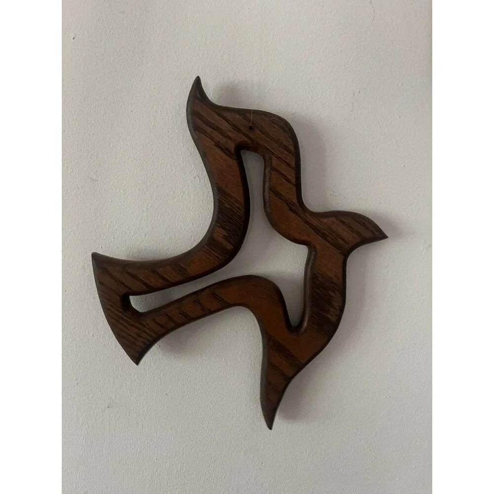 Hand Carved Wooden Holy Spirit Peace Dove Silhouette Wall Hanging
