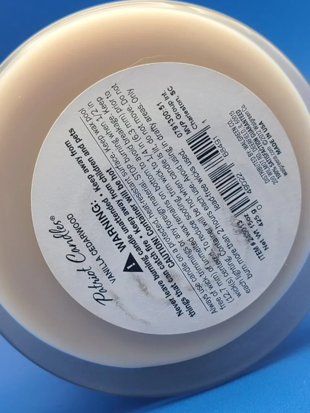 Patriot Candles Wood Lights Vanilla Cedarwood Jar Candle 15 oz NEW