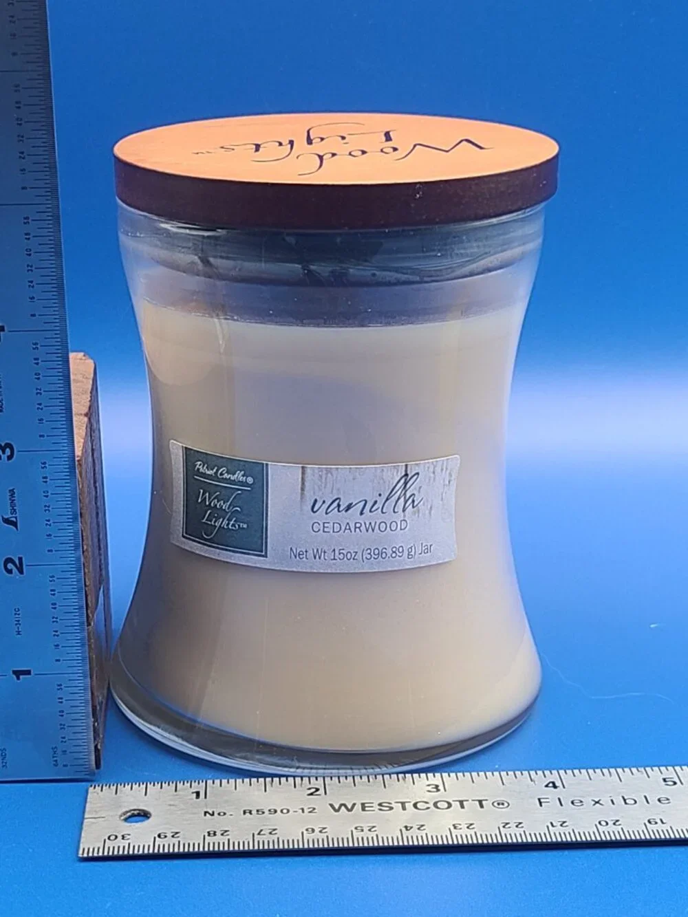 Patriot Candles Wood Lights Vanilla Cedarwood Jar Candle 15 oz NEW