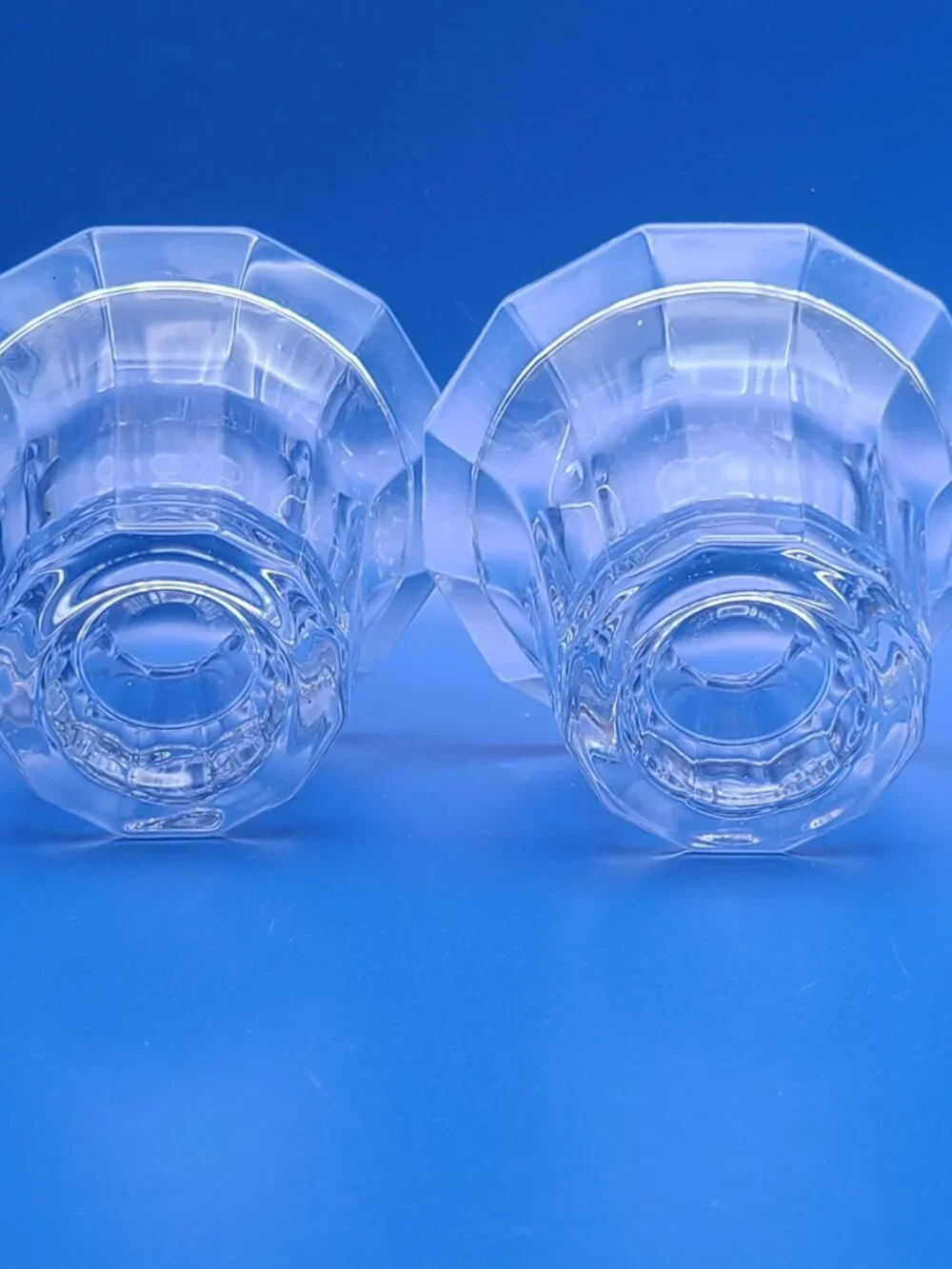 Unbranded 12 Sided Vintage Crystal Dodecagon Votive Pair 4