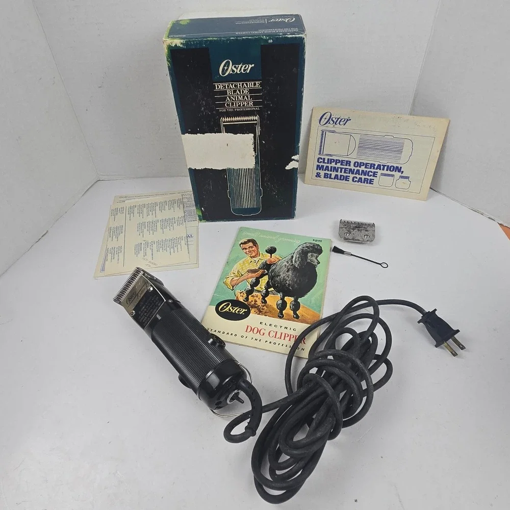 Vtg Oster Golden A5 Animal Clipper Professional Electric Dog Grooming + Extras