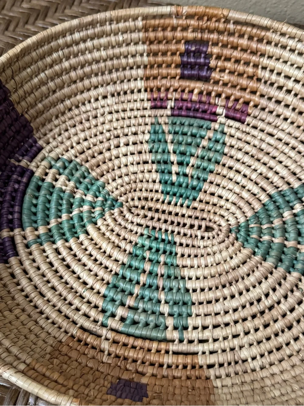 Vintage Basket Woven Colorful Design