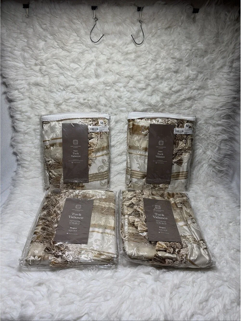 4 New Tuck Valances  Home Expressions By JC Penney - Regan 54in X 20in
