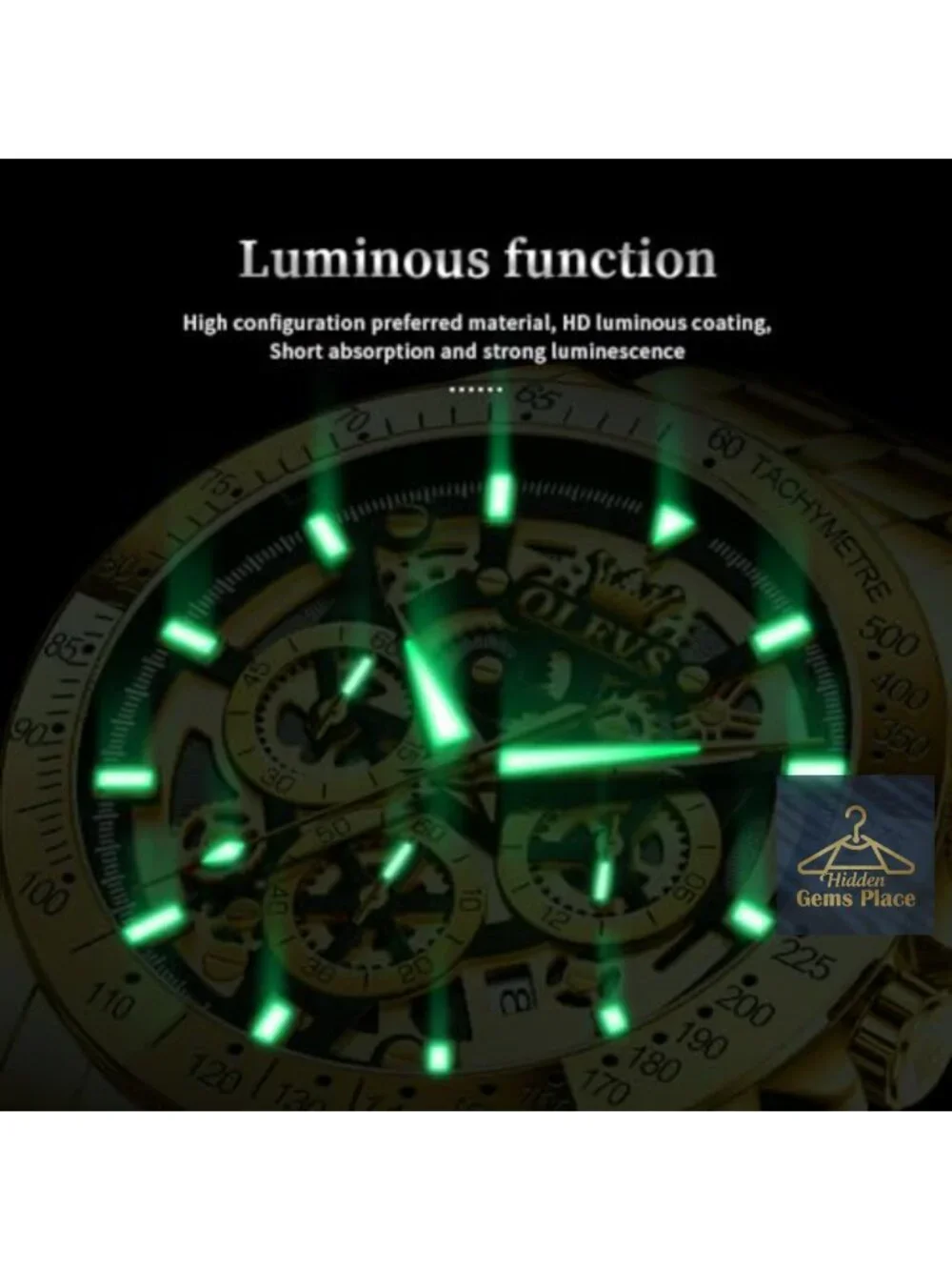Men's Skeleton Business Dress Watch Stainless Steel Waterproof Luminous Quartz