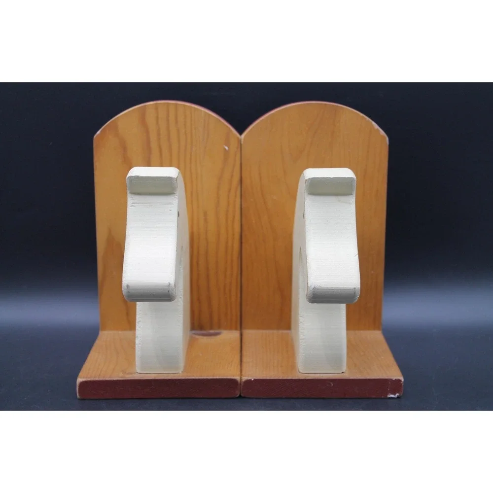 Horse Head Wooden Bookends Distressed Farmhouse Equestrian Decor Set of 2