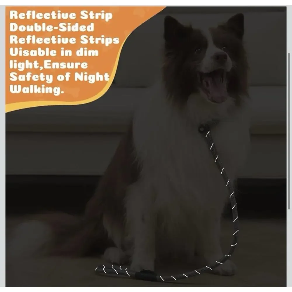 PUUFUU Reflective Slip Lead Dog Leash 6FT x 1/2” Gray Heavy Duty Large Dogs