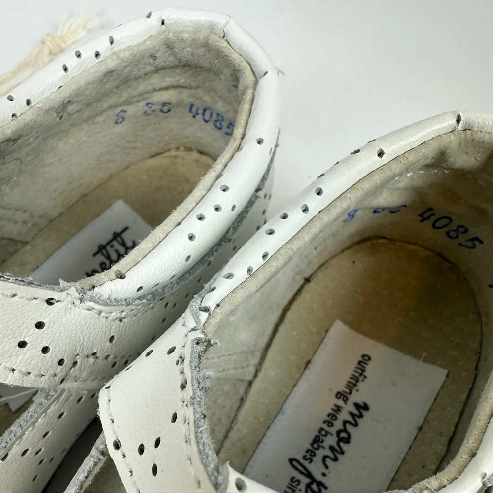 SWISS DOT Mon Petit Shoes T-Strap Hard Soles Size 8‎ Girls Leather