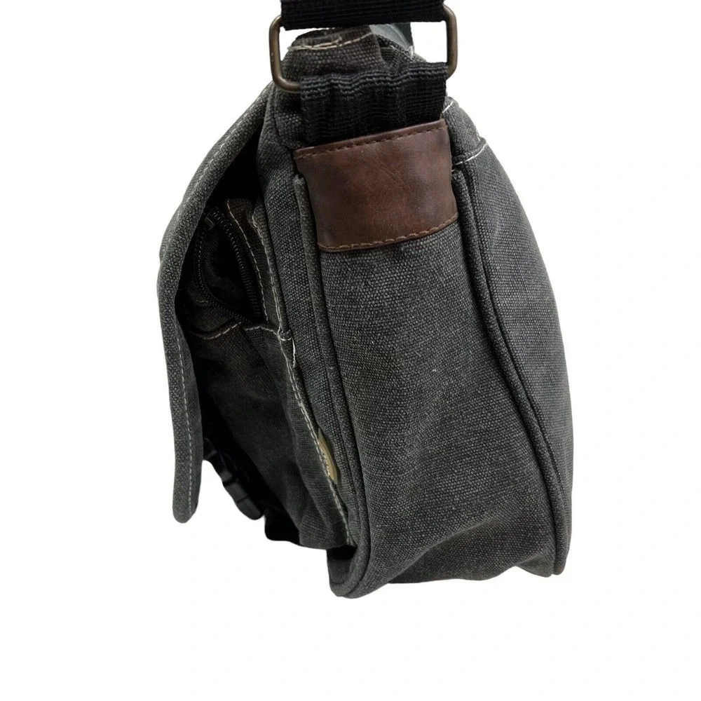 Mailbul Meibao Messenger‎ Bag Inner Zip Compartments Lined Black Wash Medium