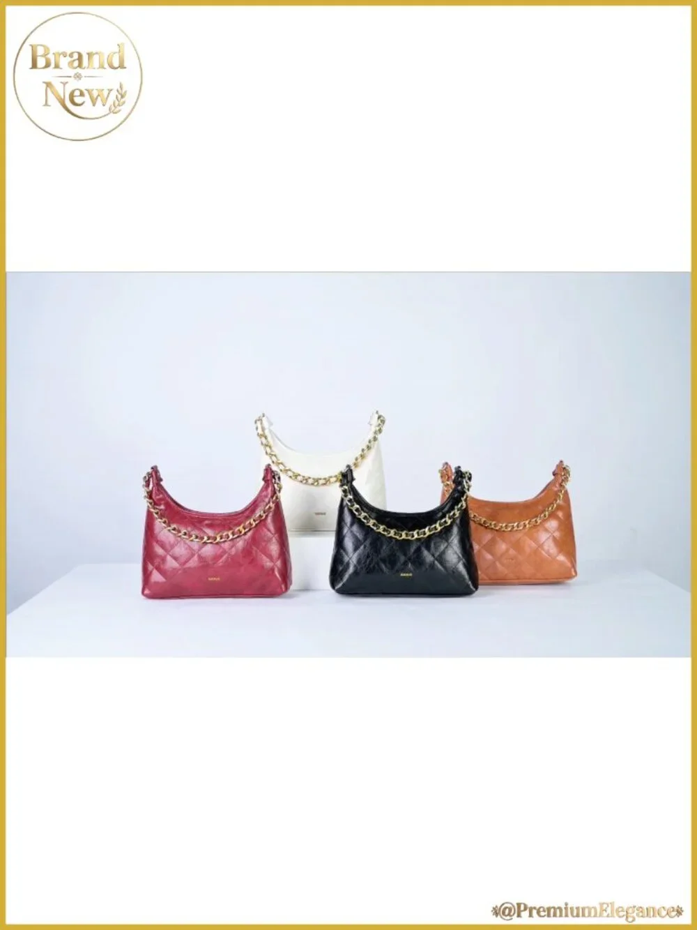 Vegan Leather Crescent Shoulder Bag - Small Crossbody Hobo Handbag for Women