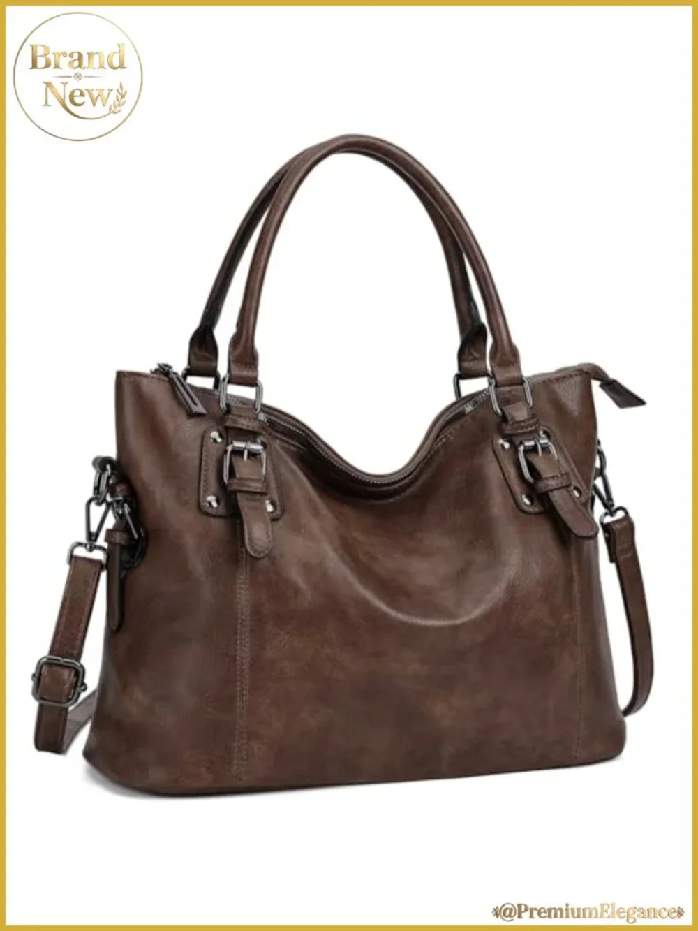 Faux Leather Hobo Bag for Women Tote Shoulder Crossbody Purse