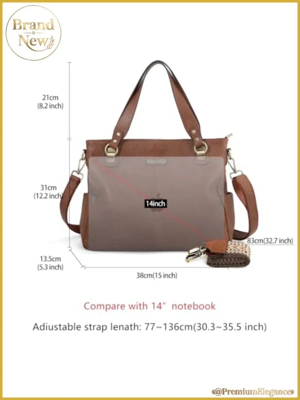 Genuine Full-Grain Leather Hobo Purse Women Slouchy Tote Crossbody Bag Work