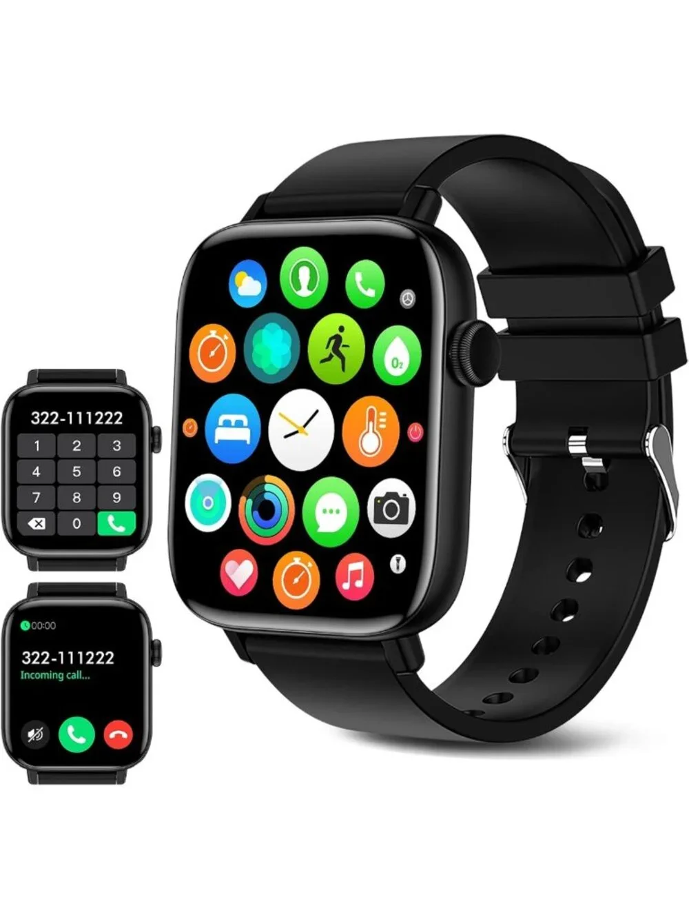 Waterproof Fitness Smart Watch, 1.9” Tracker with Call Function, Heart Rate