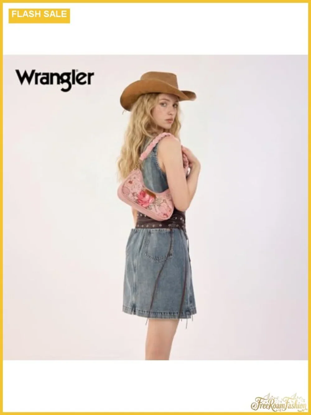 Wrangler Floral Hobo Bag for Women Canvas PU Leather Shoulder Purse