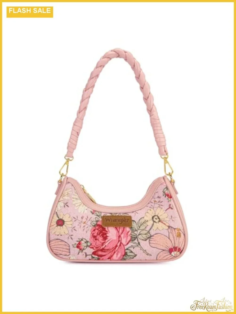 Wrangler Floral Hobo Bag for Women Canvas PU Leather Shoulder Purse