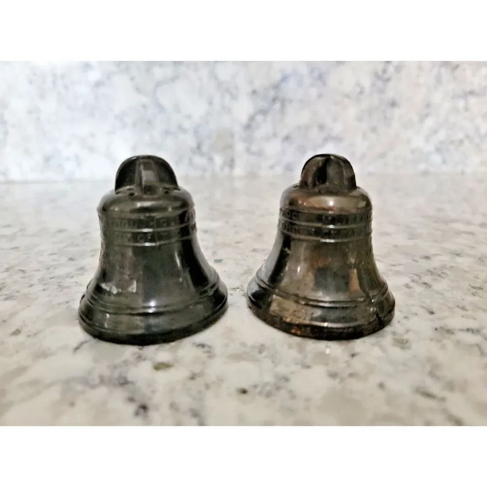 Blecher USA Salt and Pepper Shakers Vintage Liberty Bell Heavy.‎
