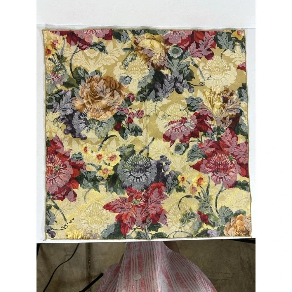 Floral Fruit Jacquard Cloth Napkins Set 6 ~18.5