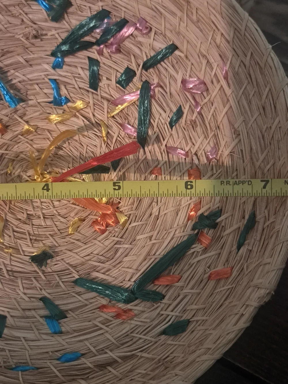 vintage hand-woven straw trinket basket
