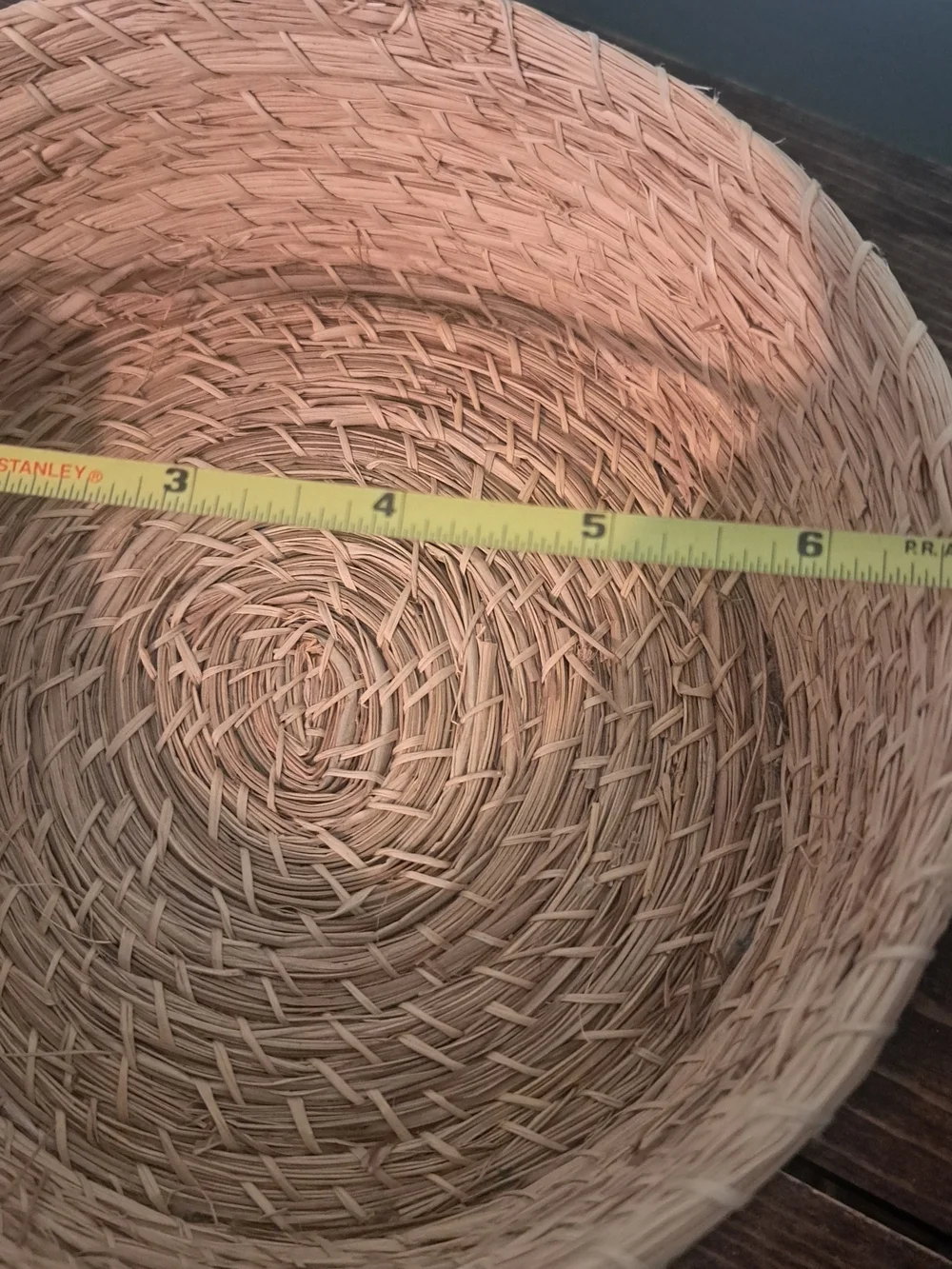 vintage hand-woven straw trinket basket