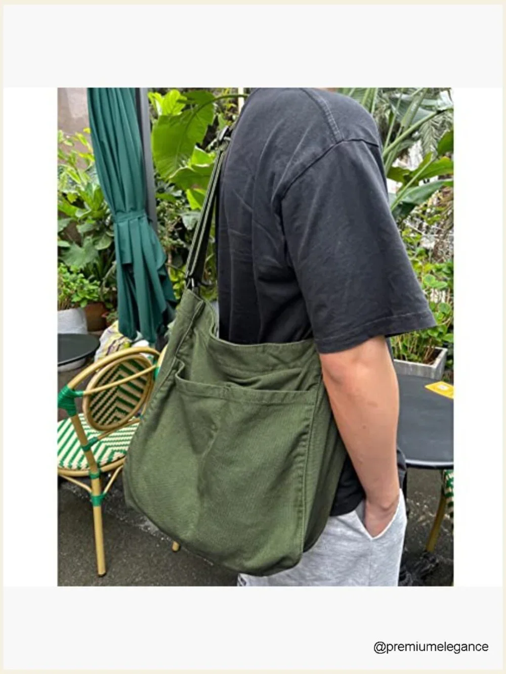Canvas Hobo Crossbody Shoulder Tote Bag Multi-Pocket Casual Work Travel