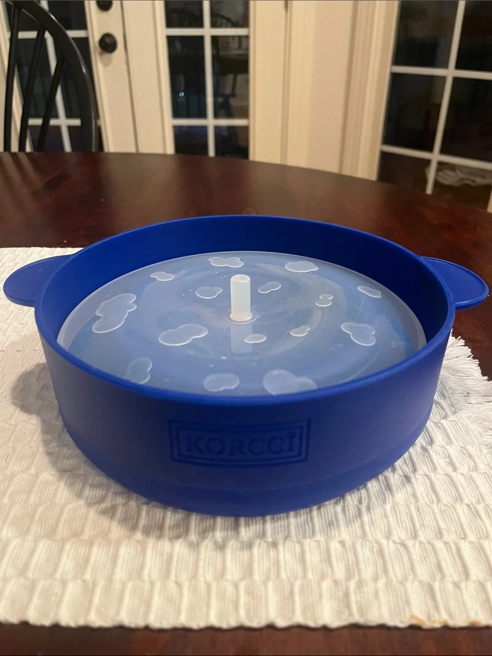 Blue Collapsible Silicone microwave popcorn popper
