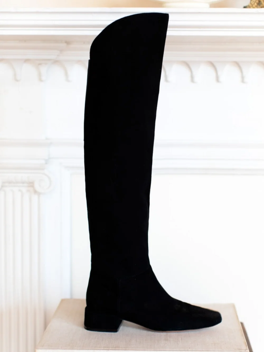 Emerson Fry Black Over-the-Knee Suede Boots