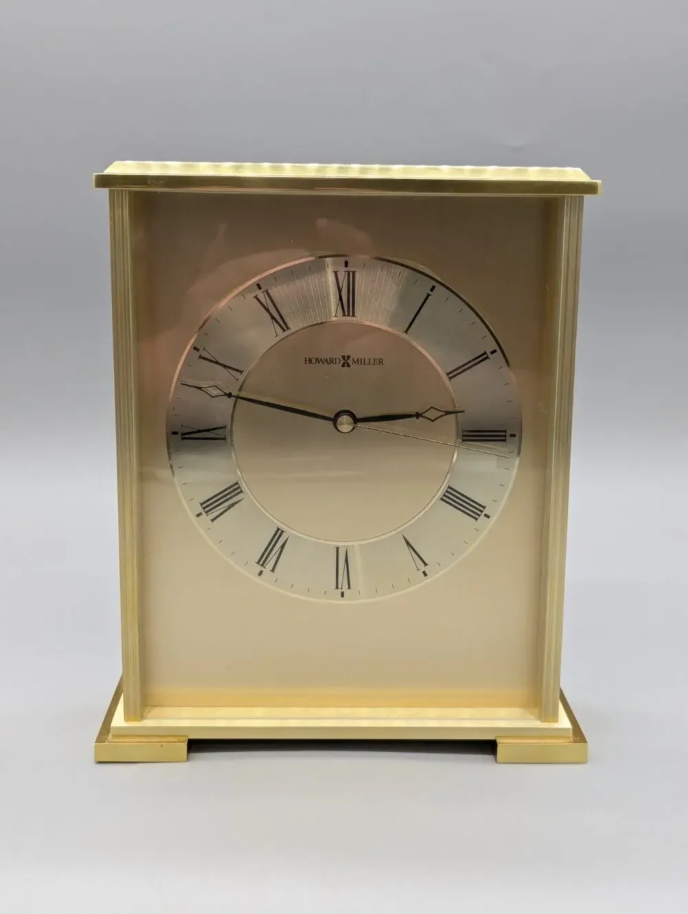 Howard Miller Exton 645-569 Brass Carriage Desk Shelf Mantel Clock Works Great
