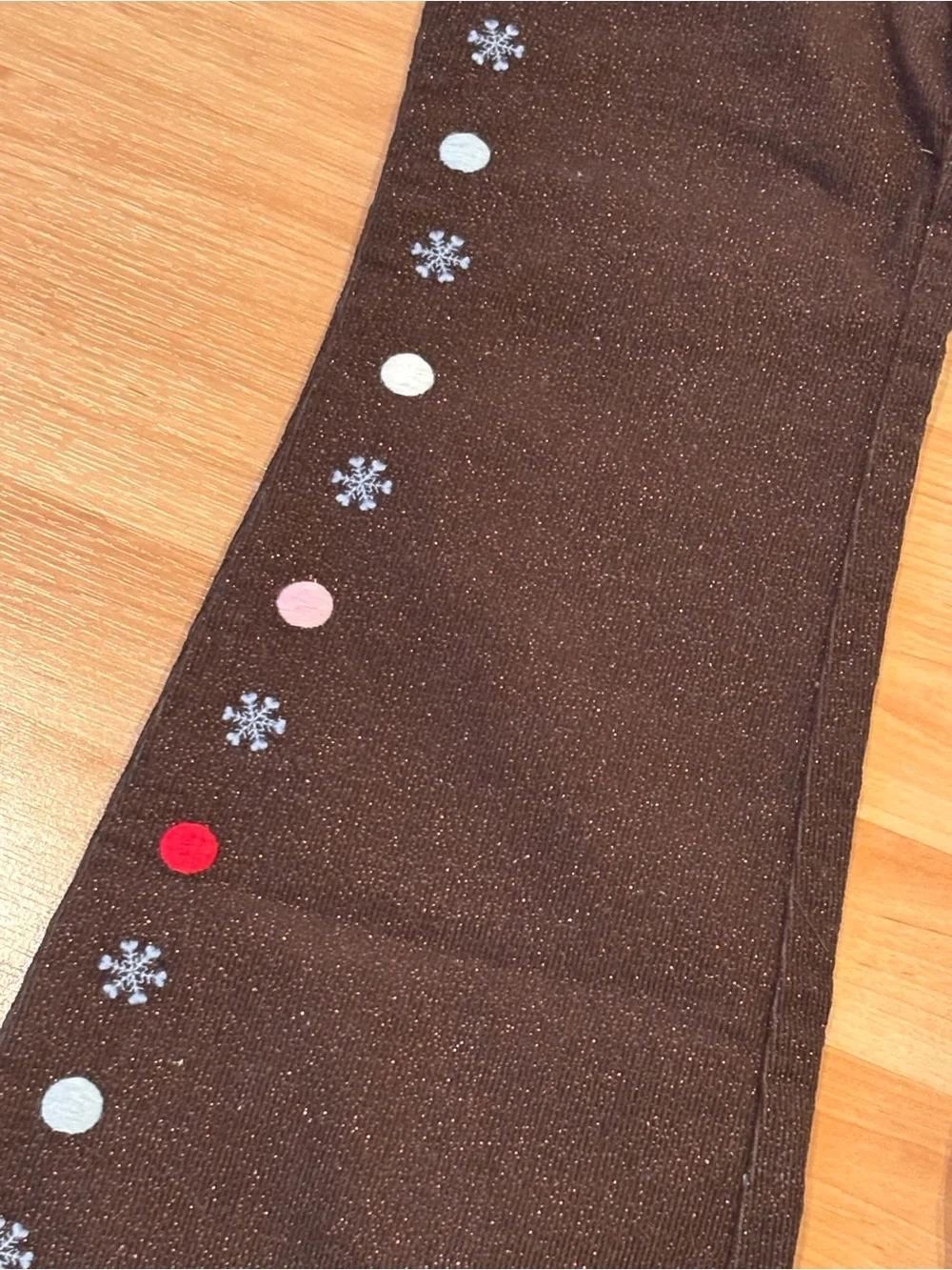 Gymboree Y2K Brown Sparkly Flare Corduroy Pants