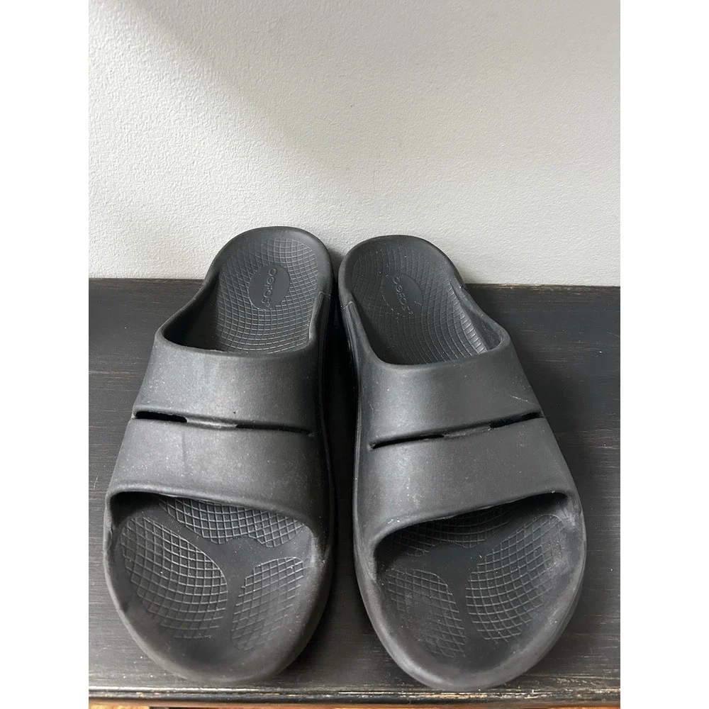 OOFOS‎ OOahh Sport Flex Slide Recovery Sandals Slides Black Womens 14/Men's 12