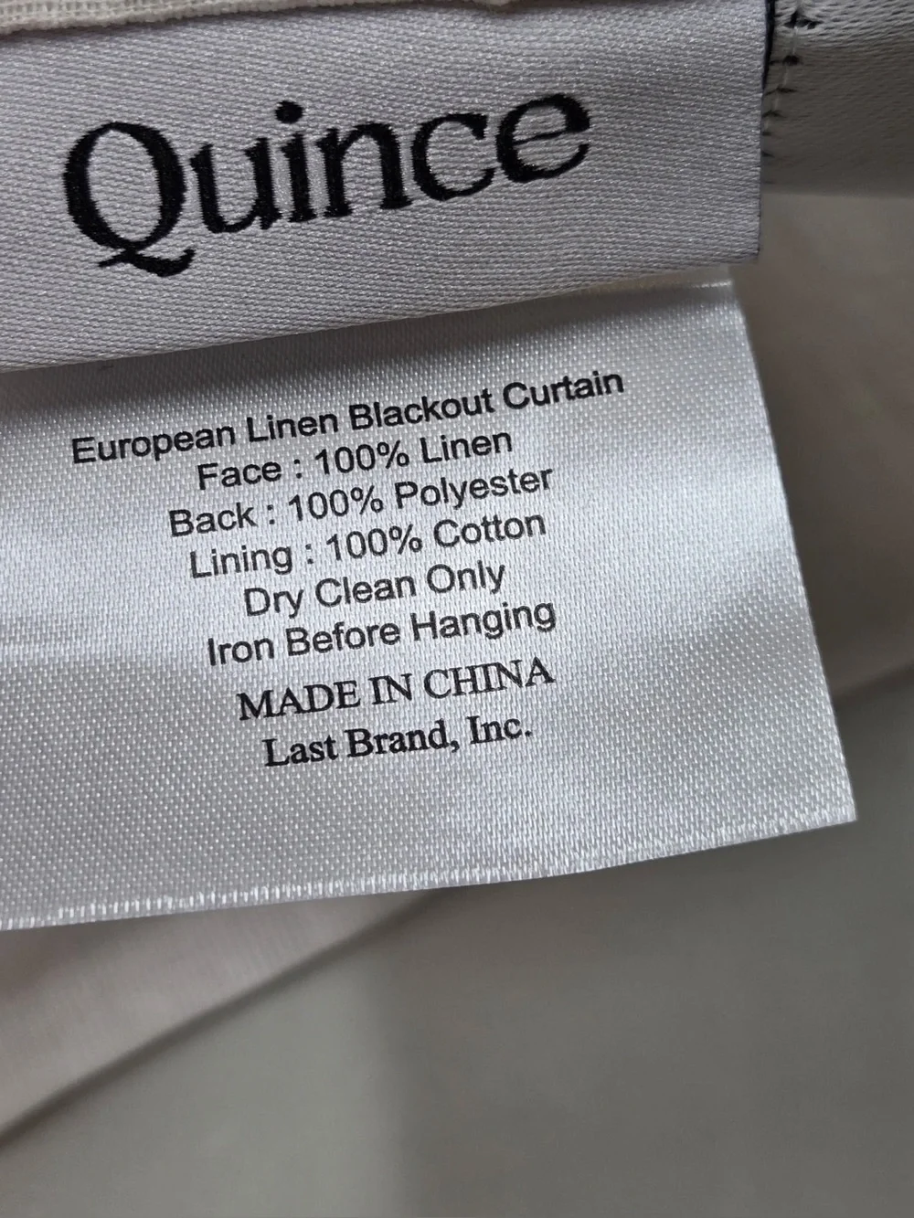 Quince includes 48x84