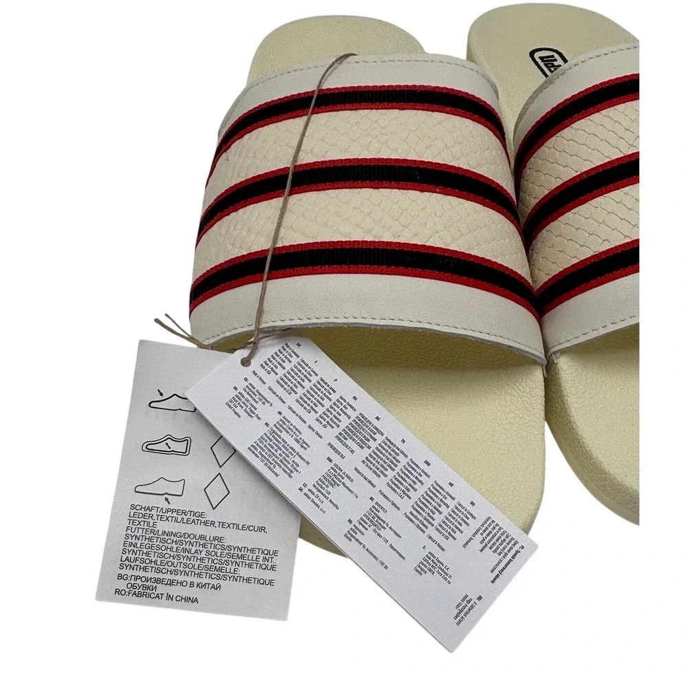 Adidas Mens Adilette X ESPN 1979 Slides 11 Cream Red Striped Sandals GZ1077 NWT