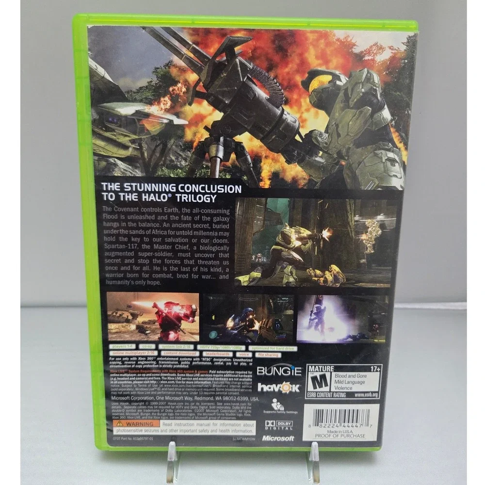 Halo 3 - Microsoft Xbox 360‎ - Complete CIB - Case Disc Manual/Poster Working