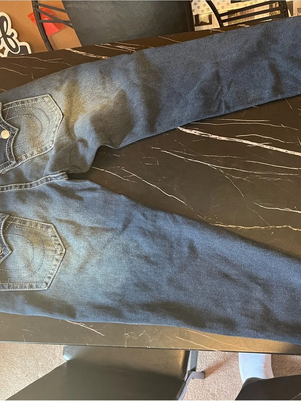 True Religion pocket stitching