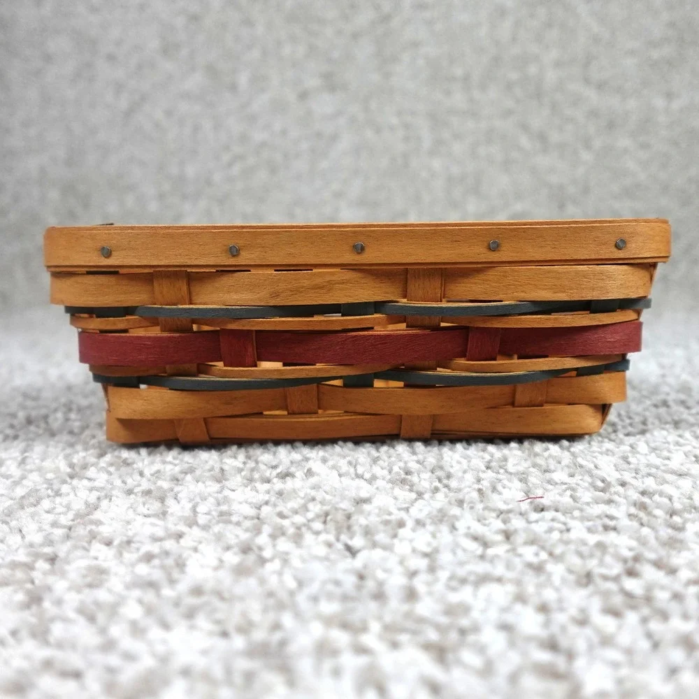 Longaberger 2007‎ American Celebrations Tidbit Basket Red Blue Woven Handmade