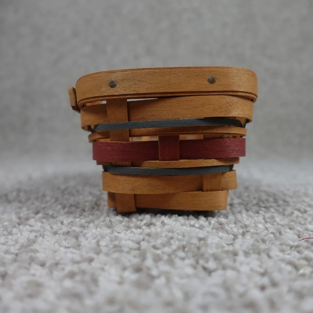 Longaberger 2007‎ American Celebrations Tidbit Basket Red Blue Woven Handmade
