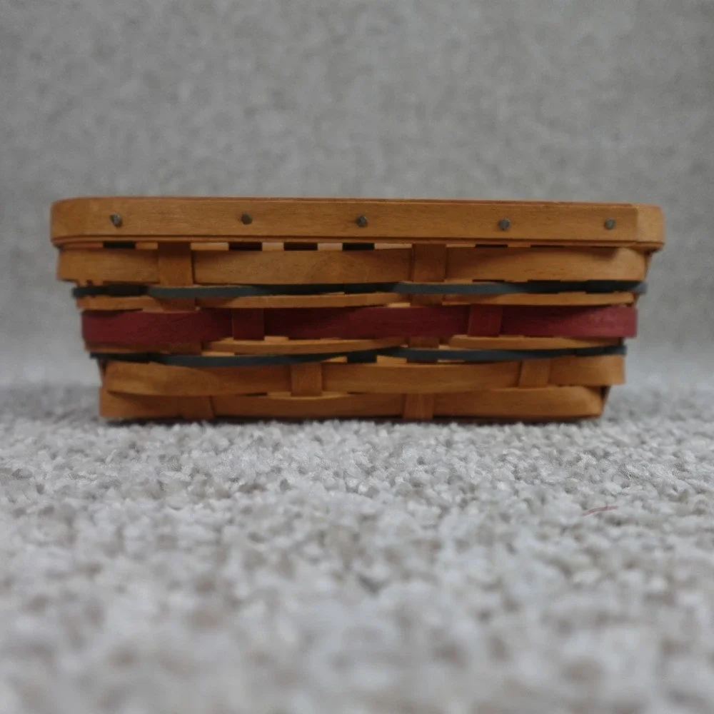 Longaberger 2007‎ American Celebrations Tidbit Basket Red Blue Woven Handmade