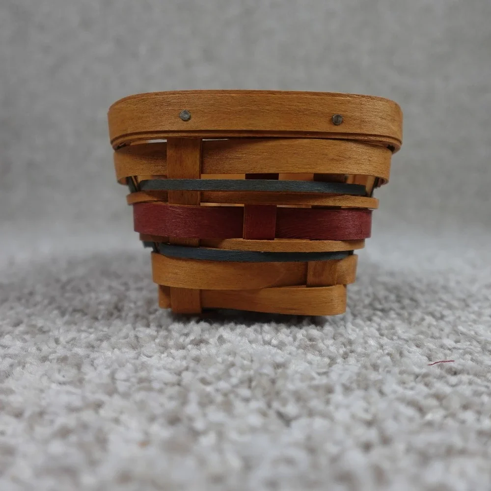Longaberger 2007‎ American Celebrations Tidbit Basket Red Blue Woven Handmade